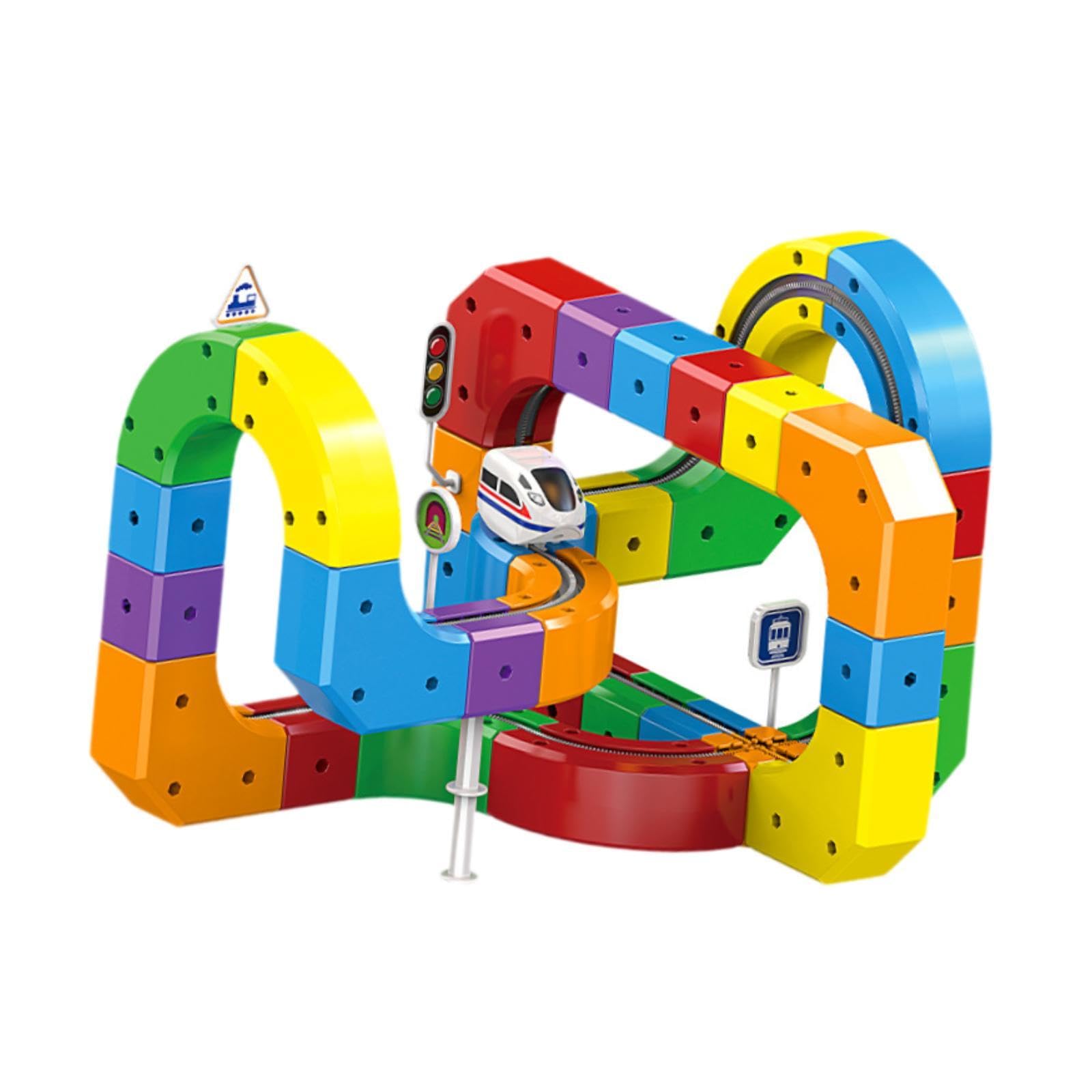 Trenino Elettrico per Bambini E Bambine, Un Regalo di Compleanno Creativo con Segnali E Ferroviari, 81 Pezzi