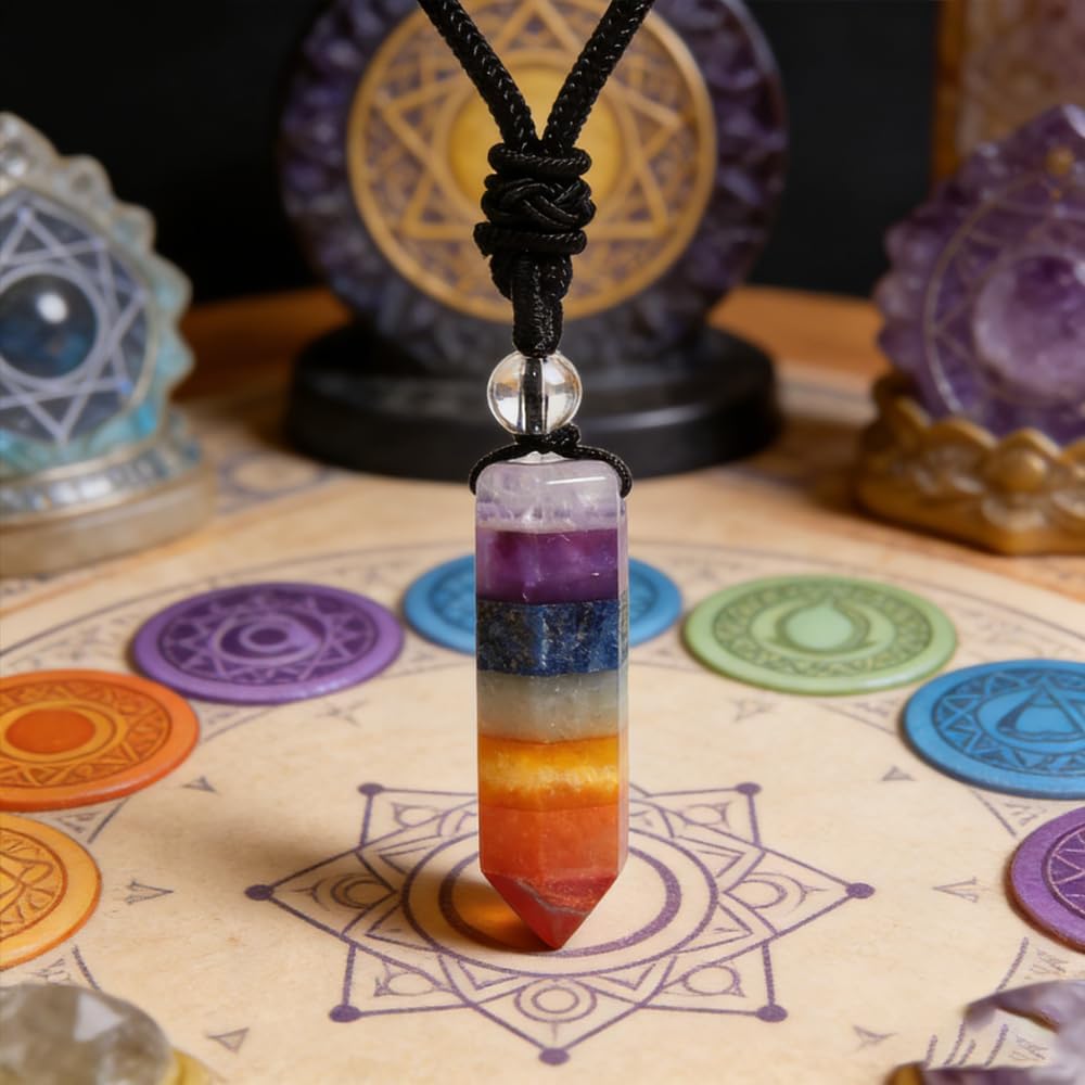 7 Chakra Necklace - Healing Stones Jewelry, Energy Balance & Energy Absorbing Necklace for Adults, Meaningful Chakra Gifts - Image 5