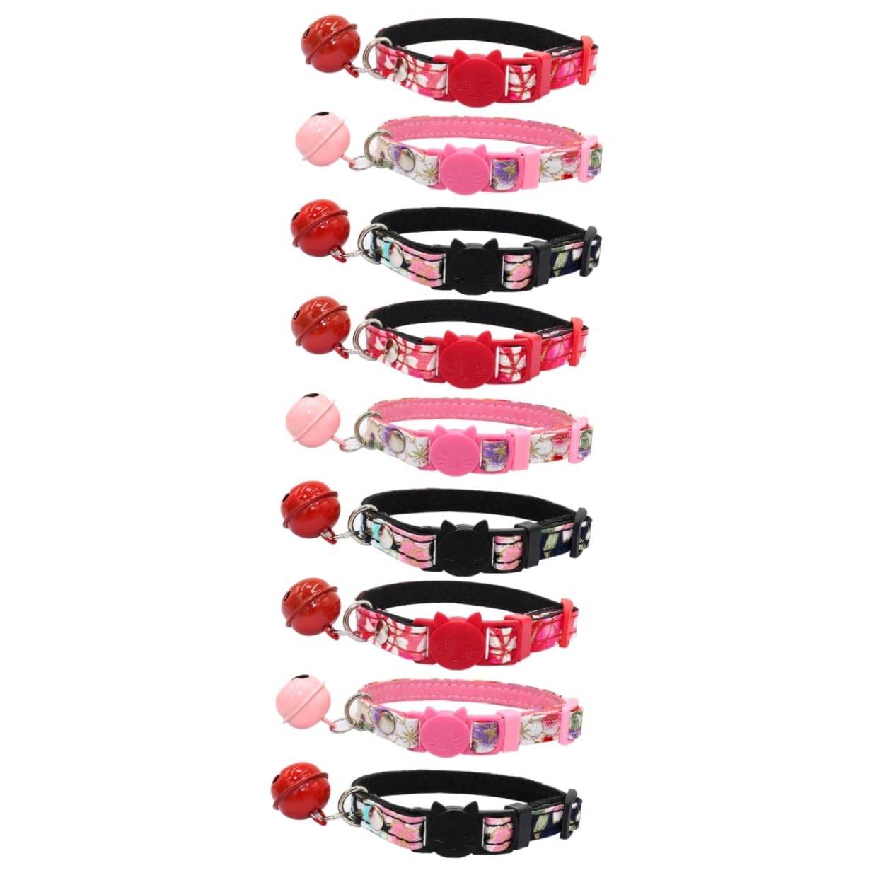 Kisangel Lot De 3 Colliers pour Chat Uniques De Style Adorables Colliers pour Animaux De Compagnie avec Et Clochette pour Chiens Et Chats Taille S Noir Et Rouge 3 Pièces X 3
