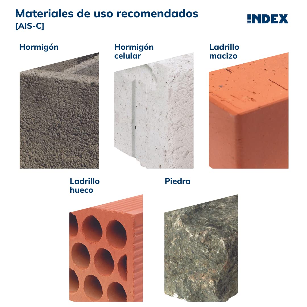 INDEX A PERFECT FIXING - AISC10180 [AIS-C] Taco con clavo de poliamida para fijación de paneles aislantes y rehabilitación de fachadas (SATE), Homologado, Ø10 x 180 mm, 200 unidades