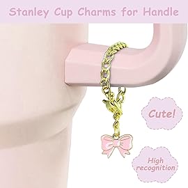 Stanley Cup Accessories Set,Including 2 Pcs 0.4in Straw Cover, 1 Silicone Spill-Proof Stopper Set of 3, 1 Cute Maple Handle Charm, 1 Silicone Boot Fits Stanley 40&30 Oz Tumbler (Peony 2.0)
