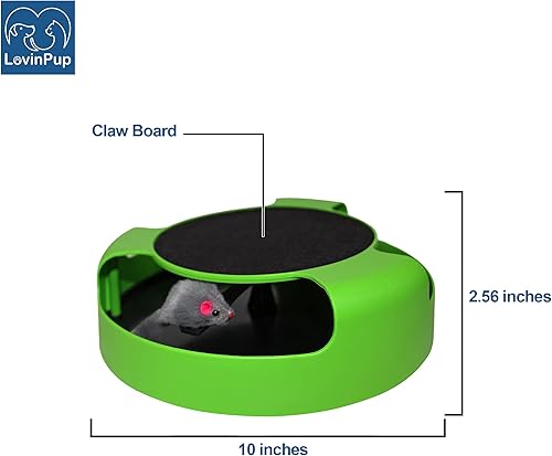 Miniatura 5 de Juguete rascador interactivo para gatos con juguete giratorio para gatos, juguete con tabla de rascar y ratón para correr, divertido juguete