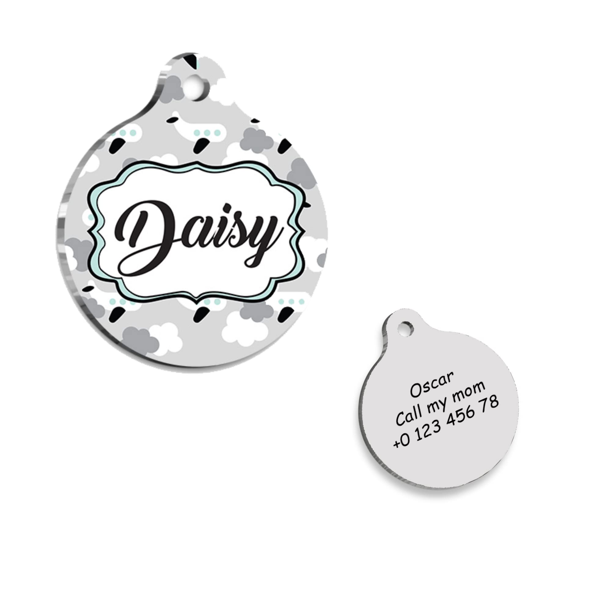 Black Mint Personalized Dog Tag - Custom Name Tag - ID Tag for Dog & Cat - Customized Pet Tags - Dog Name Tag - Cat Name Tag - Engraved Dog Tag