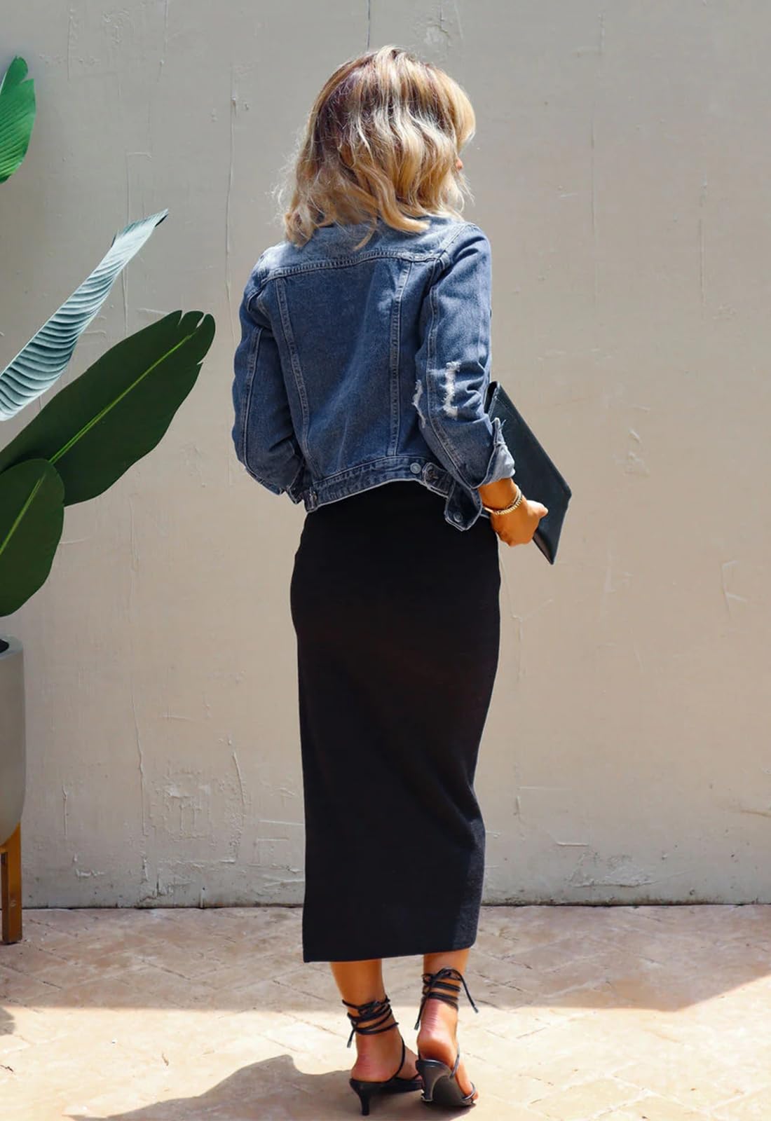 JayscreateEU Chaquetas vaqueras para mujer, chaqueta de camionero elástica de manga larga