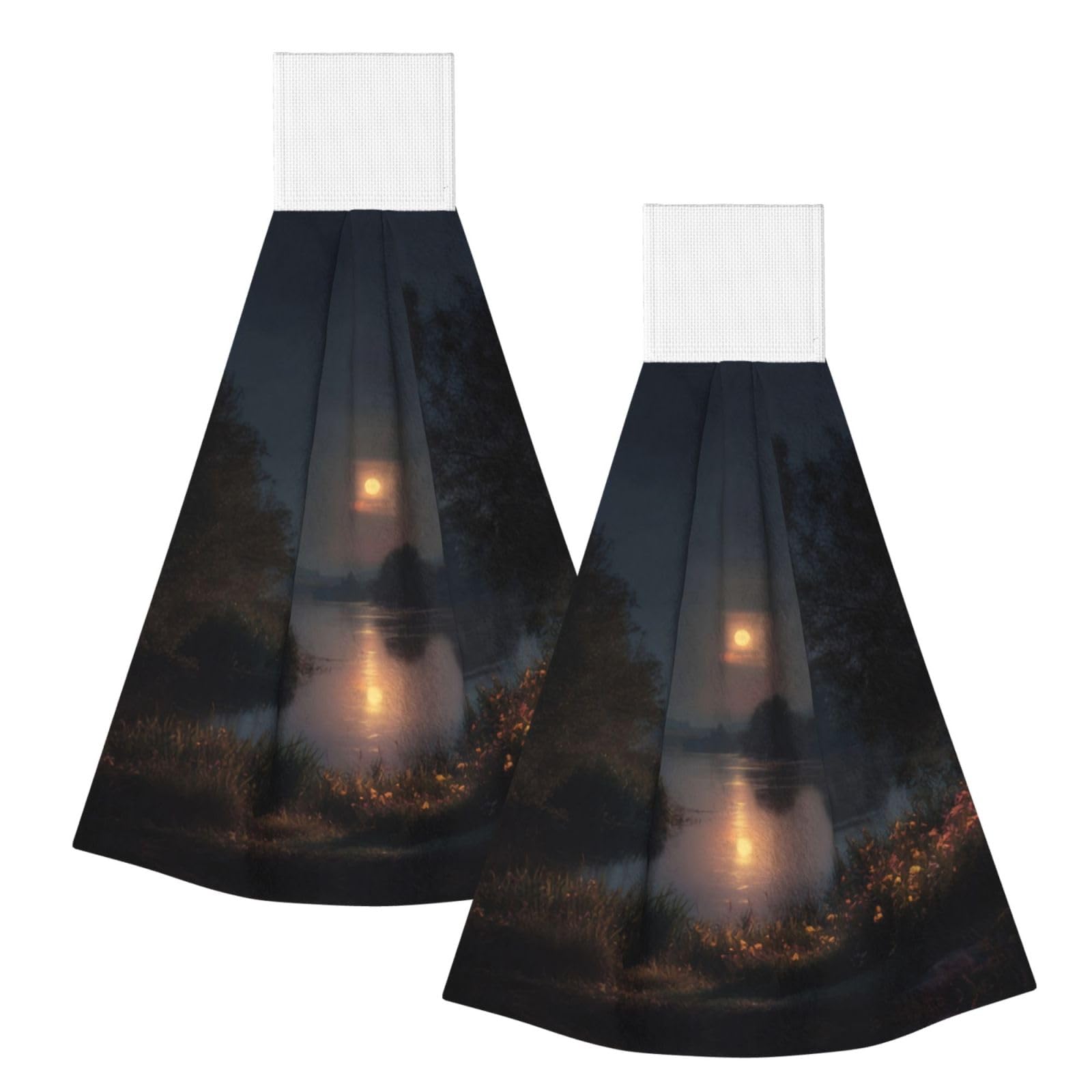JUANYQME Lake Printing Hanging Coral Fleece Towel Super Absorbent Soft Towel, Fluffy And Light Quick-Drying Noodles.