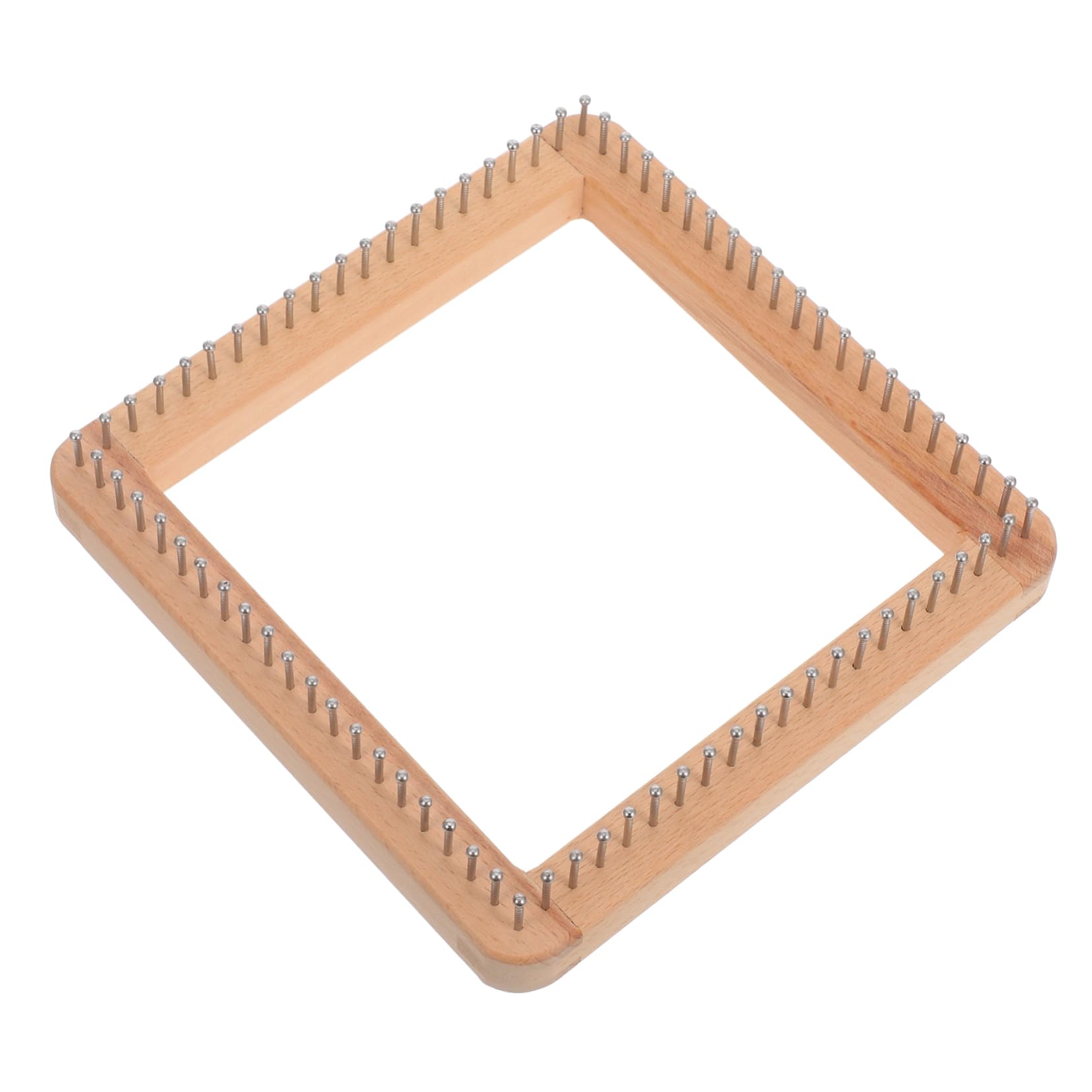 HOMSFOU Wooden Knitting Loom Square DIY Board Mini Loom Weaving Tool for Crafting Knit Hats Scarves Shawls