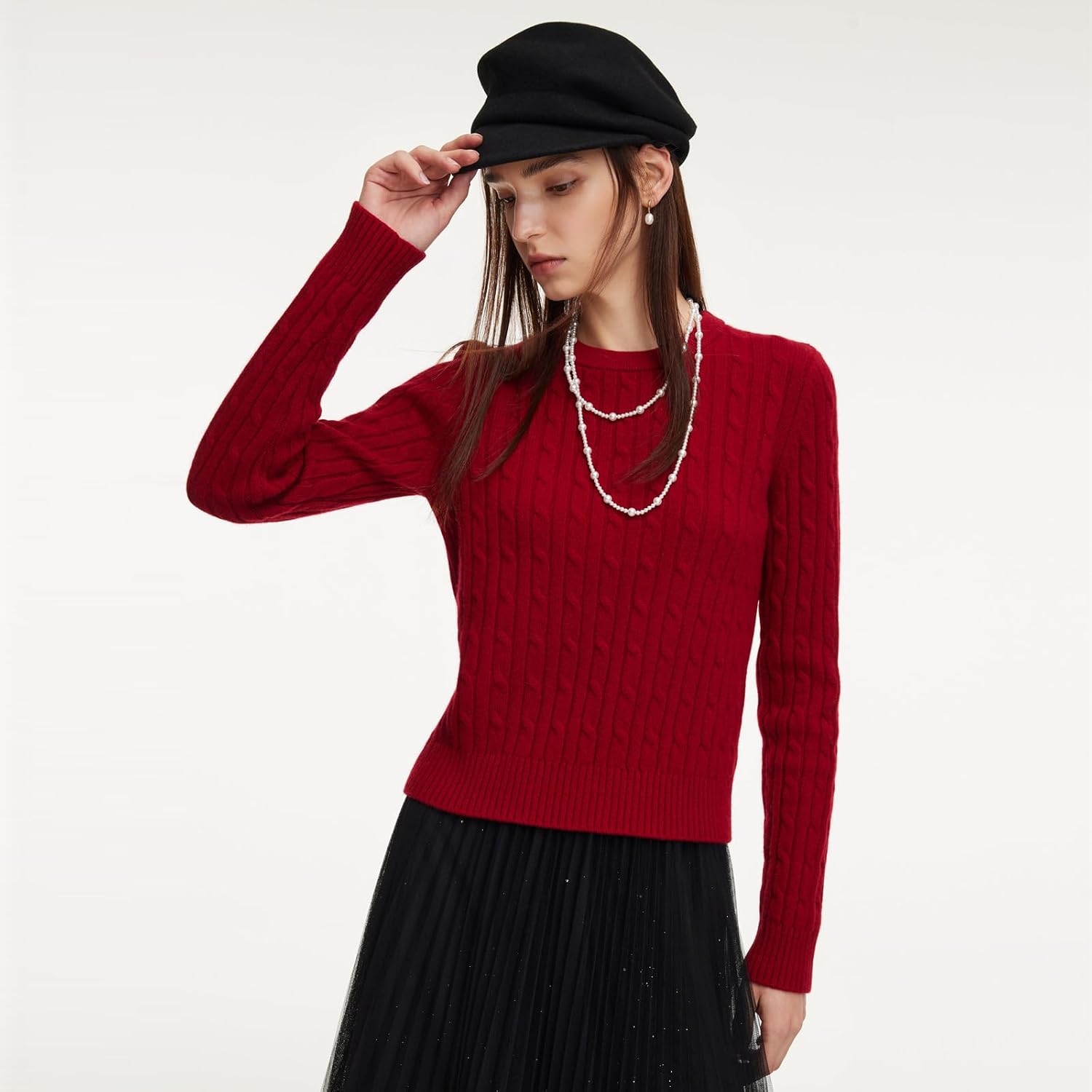 GOELIA Machine Washable Merino Wool Seamless Sweaters for Women Trendy Long Sleeve Mock Neck Spring Sweaters for Women 2025