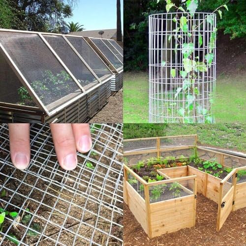 Miniatura 5 de Malla Metalica Galvanizada Protectora Valla Rejilla Jardin Exterior Gallinero Resistente Con Alambre Galvanizado Electrosoldada Agujeros Tela Conejera Fácil Instalación 6mm - Rollito 5m