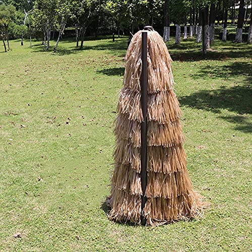 Sombrilla de jardín redonda con paja de plástico artificial de 2.5m 6
