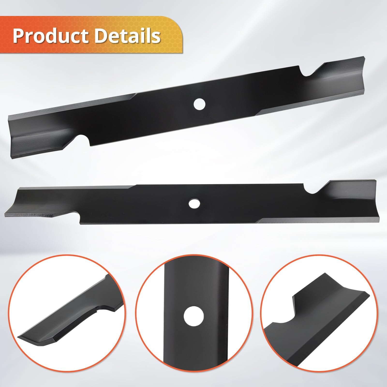Paquete de 6 cuchillas para cortacésped 5101755 compatibles con cortacésped Fe rris S Cag Bad Boy de 61 pulgadas, hoja de corte 5020842 de repuesto 1520842 48111 481708 481712 5101755S 20842S