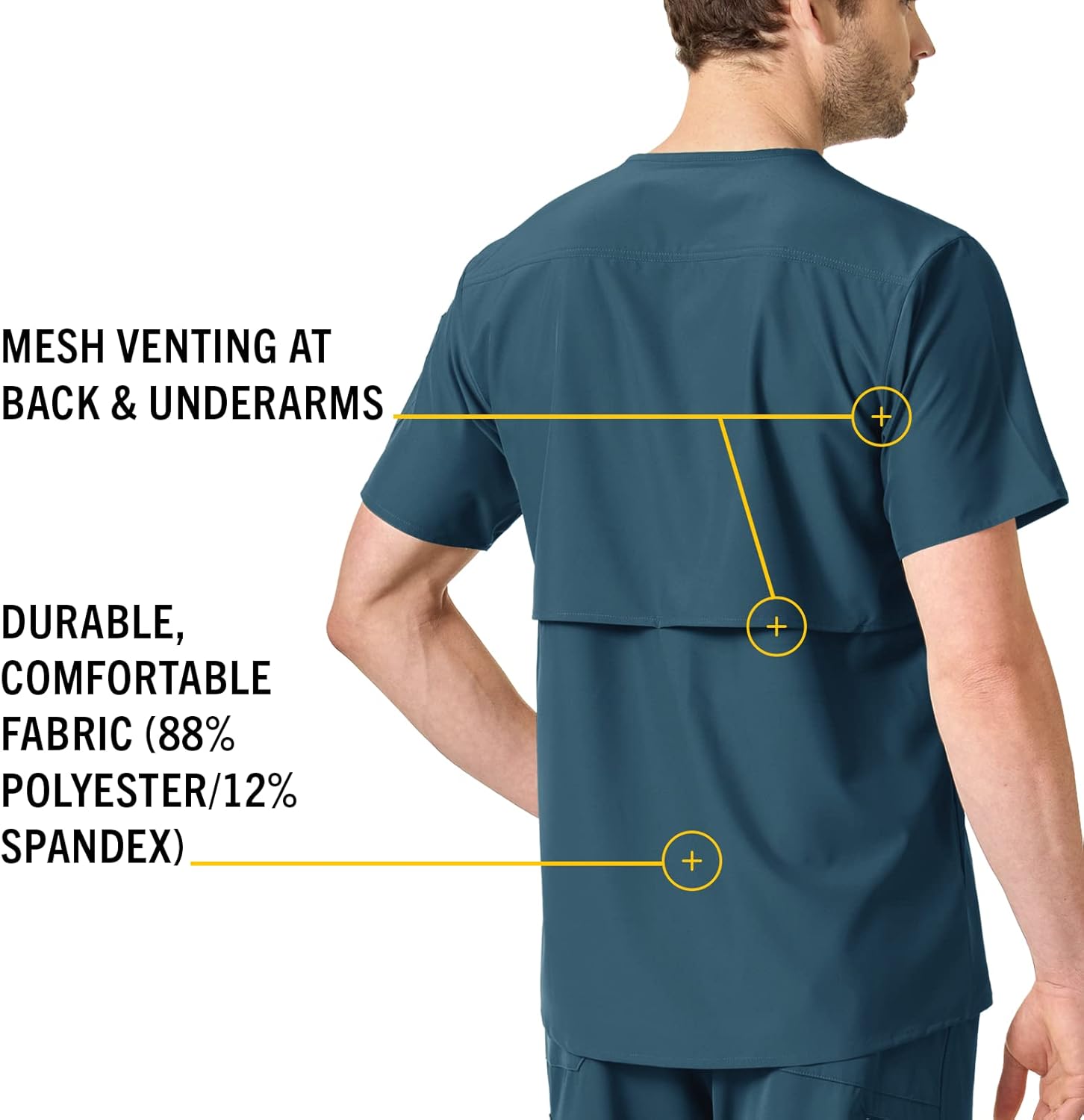 Carhartt Scrubs C15106 Men's Force® Modern Fit Twill Chest Pocket Top XX-Large Caribbean Blue - Image 5