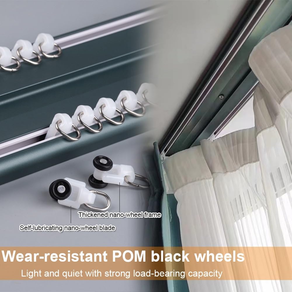 Cichy podwójny aluminiowy system szyn do drzwi przesuwnych do stodoły, 1,6 m / 5.2ft, montowany na suficie, do sypialni, salonu, okna, hotelu, gładka i cicha praca