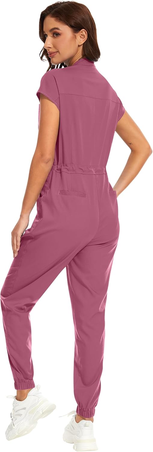 niaahinn Women Scrubs Sumpsiut - Comfortable Women's Medical Scrub Set Soft Stretch Jogger Scrub