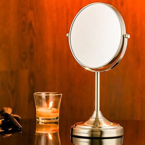 Miniatura 7 de Ovente Espejo de maquillaje de mesa de 7 pulgadas con soporte aumento 1X y 7X lupa redonda ajustable de doble cara ideal para tocador tocador