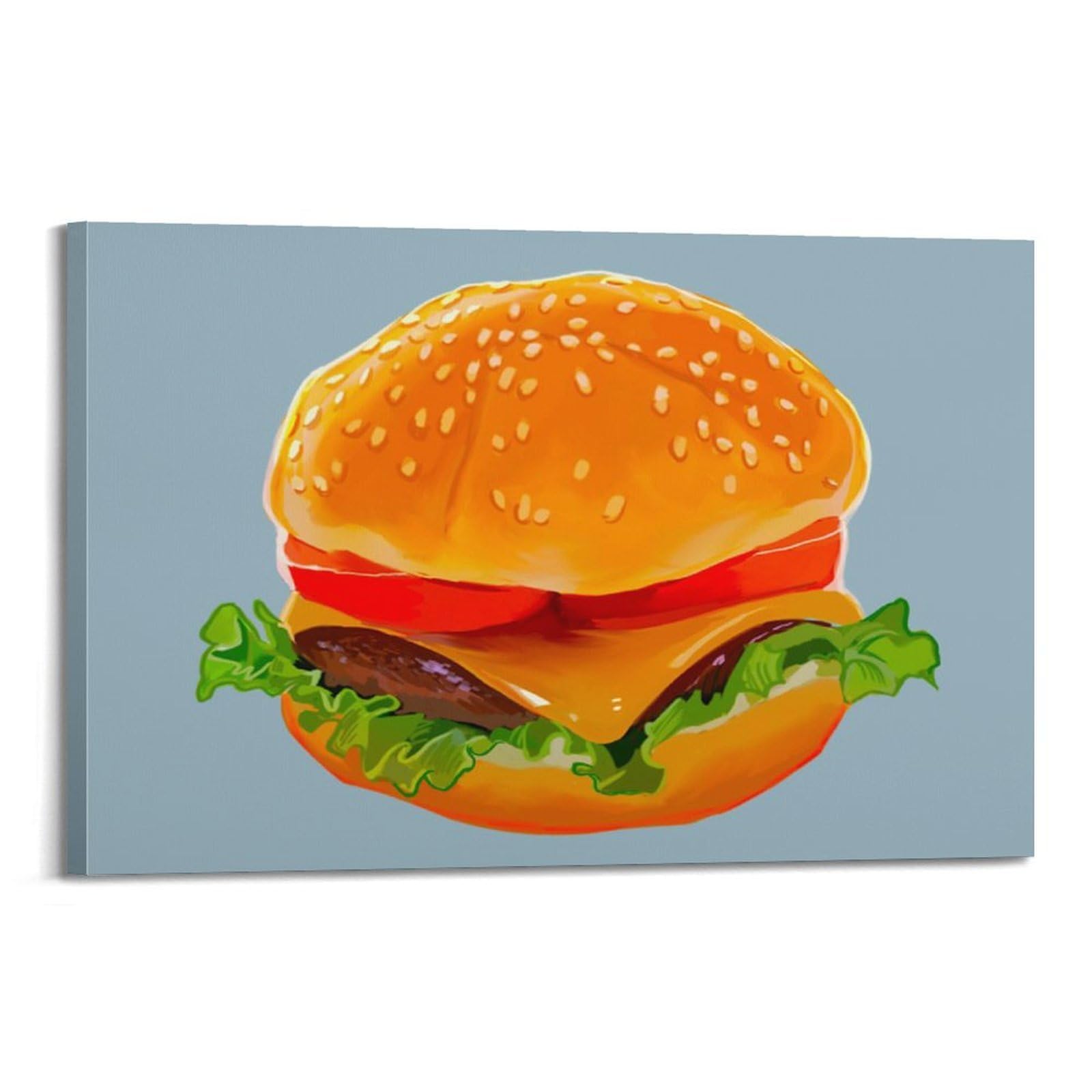Poster simple de hamburger américain moderne sur toile résistante style cadre - 6