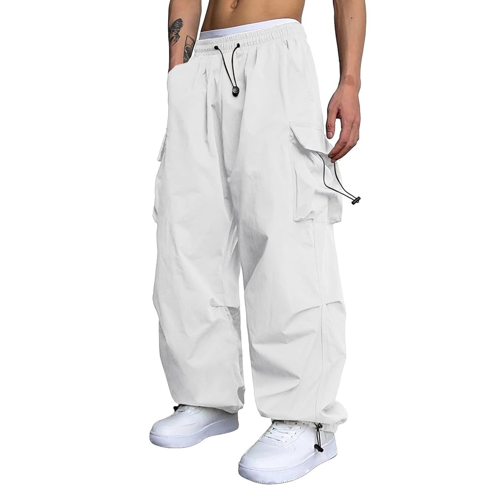 Men’s Parachute Cargo IG Men's Baggy Cargo Pants Trendy Casual Parachute Pant Loose