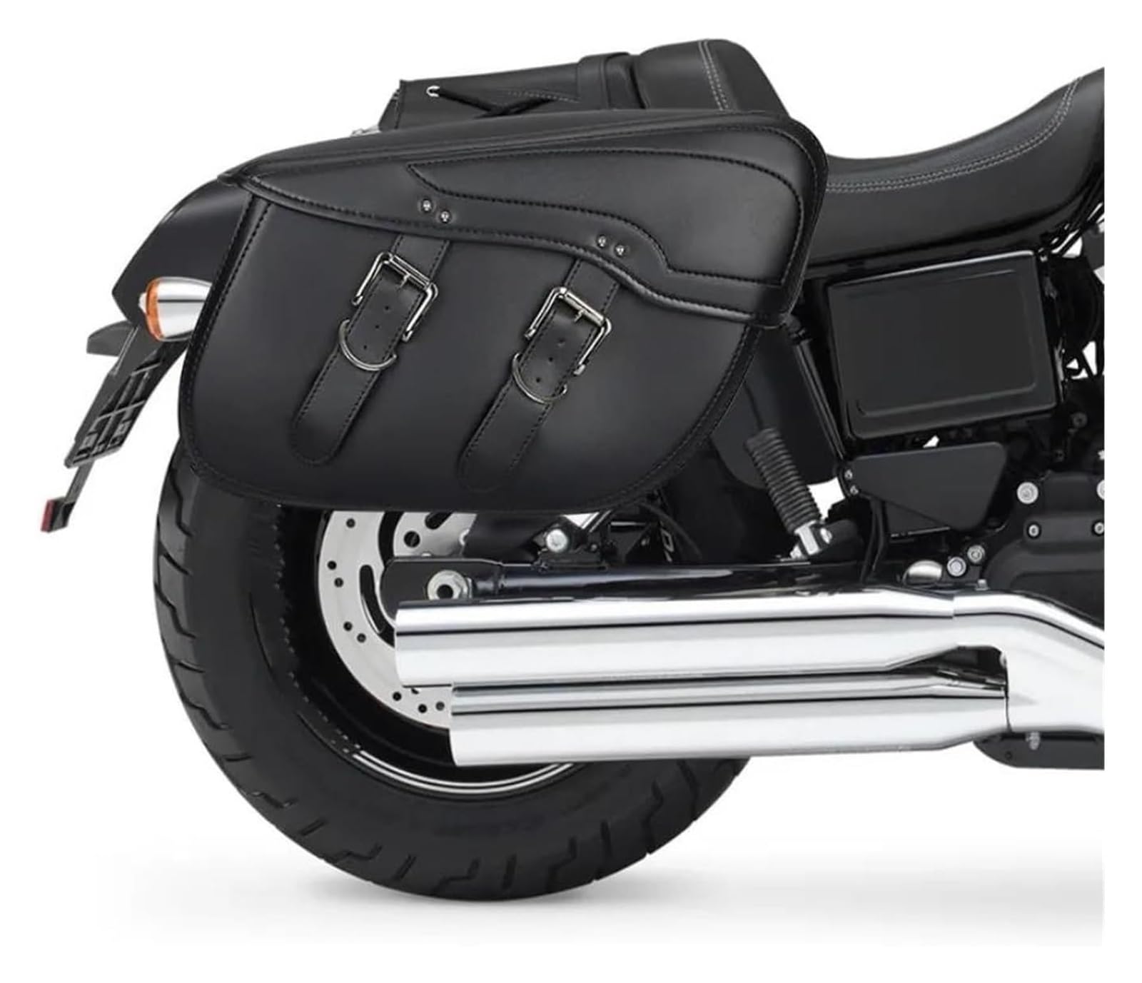 Moto Borsa Laterale Per Vulcan 900 2000 2006 Per Moto Custom Bisaccia Impermeabile Per Cruiser Borsa Laterale In Pelle Bagagli Universale(450mm)