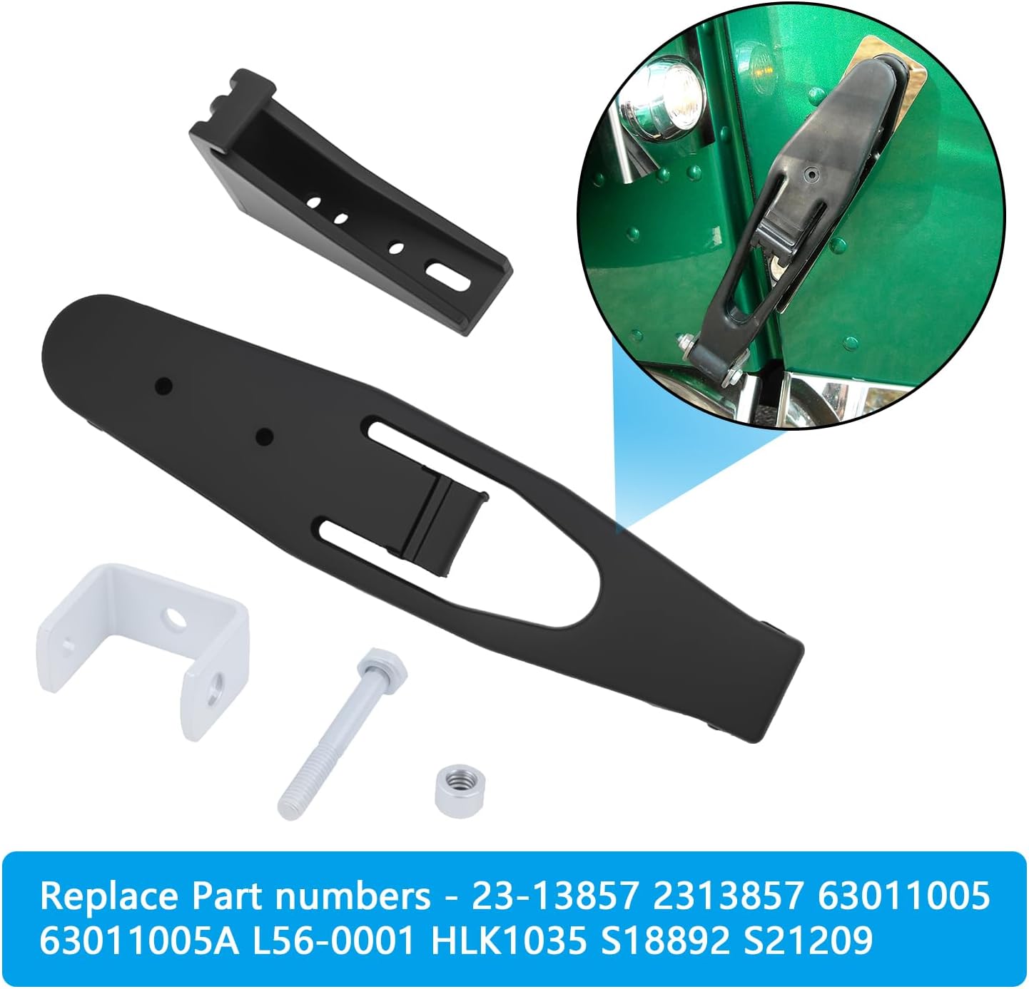 Hood Latch Strap 2pcs Compatible with Kenworth T300 T600 T800 W900 Peterbilt 357 367 377 378 379 388 389 1987-2011 Truck Hood Replaces 23-13857 L56-0001 HLK1035 315-5401 2312857 2313857