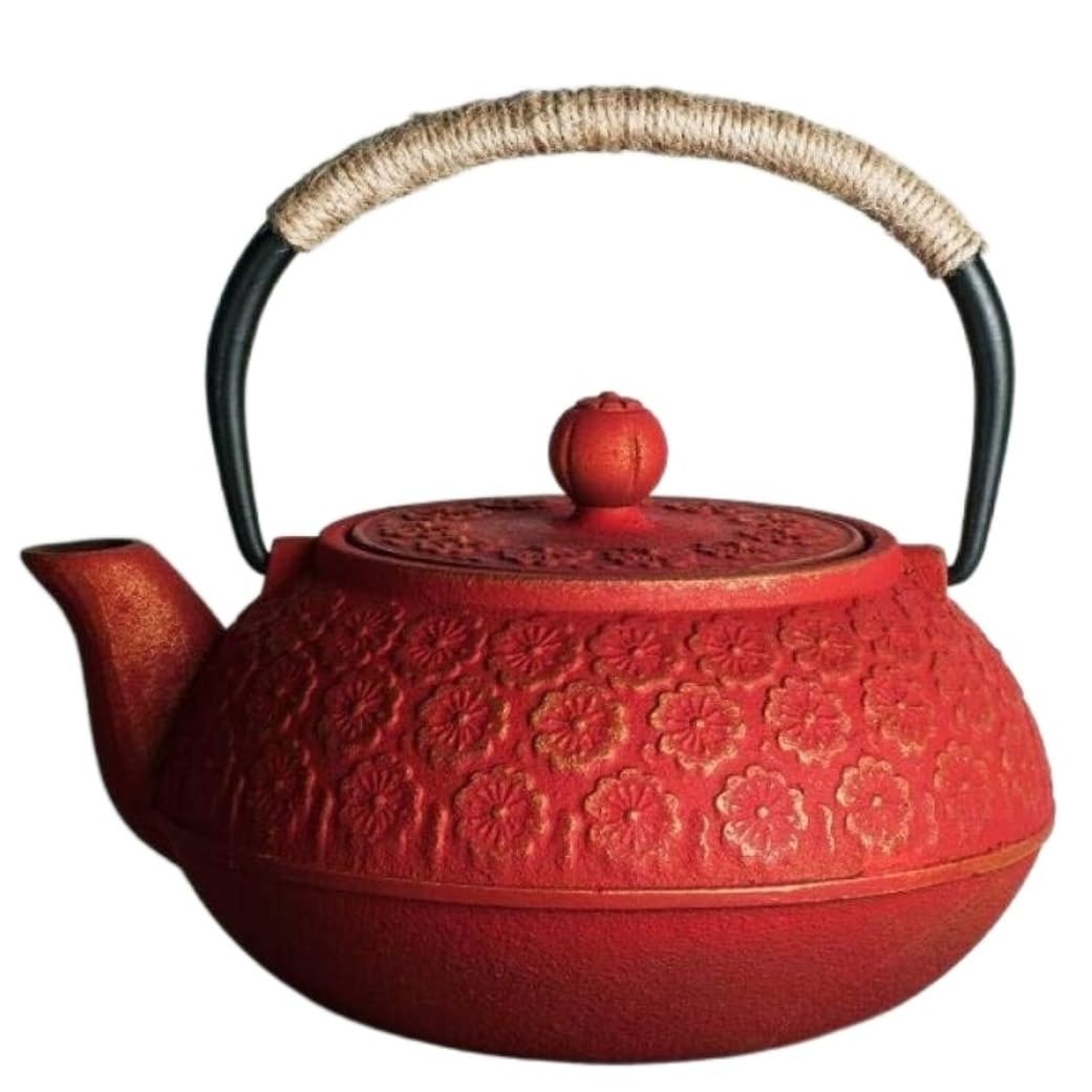 Theiere en Fonte Théière en Fonte Théière En Fonte 1000ML/1L Théière Japonaise Bouilloire Théières Bouilloire Non Revêtue Pour Le Thé De L'après-midi En Famille Japonaise Théière Théière Fonte ( Color