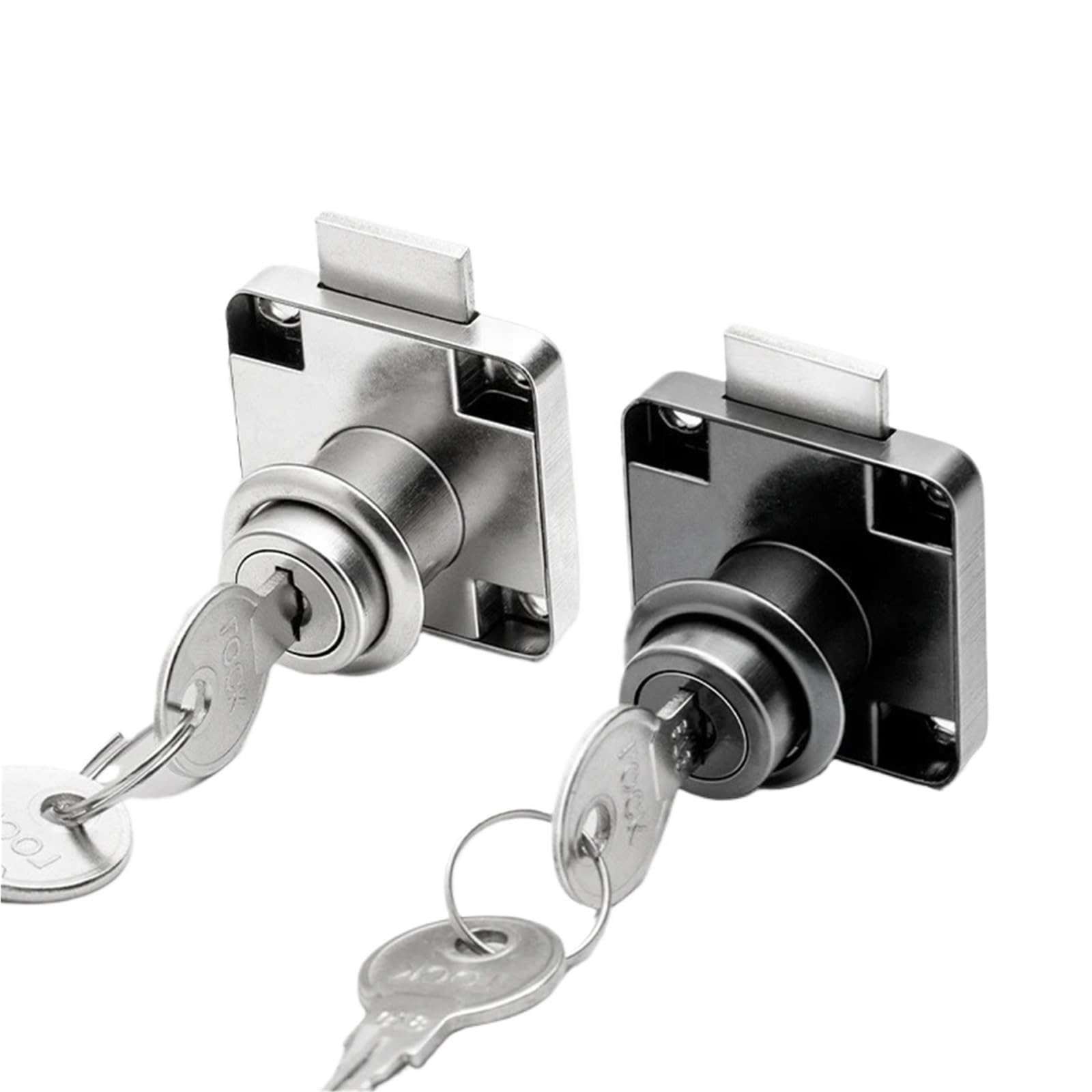 Desk Drawer Lock 2pcs Desk Drawer Furniture Lock Wardrobe Cabinet Door Locker Office Letter Cam Locks Hardware(Black)