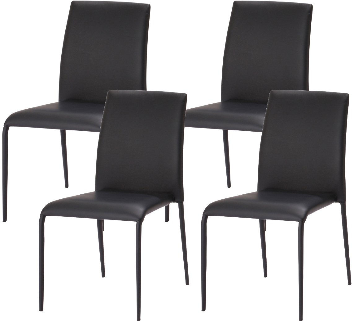 あずま工芸 ダイニングチェア スタッキング可能 ブラック〔4脚入〕 TDC