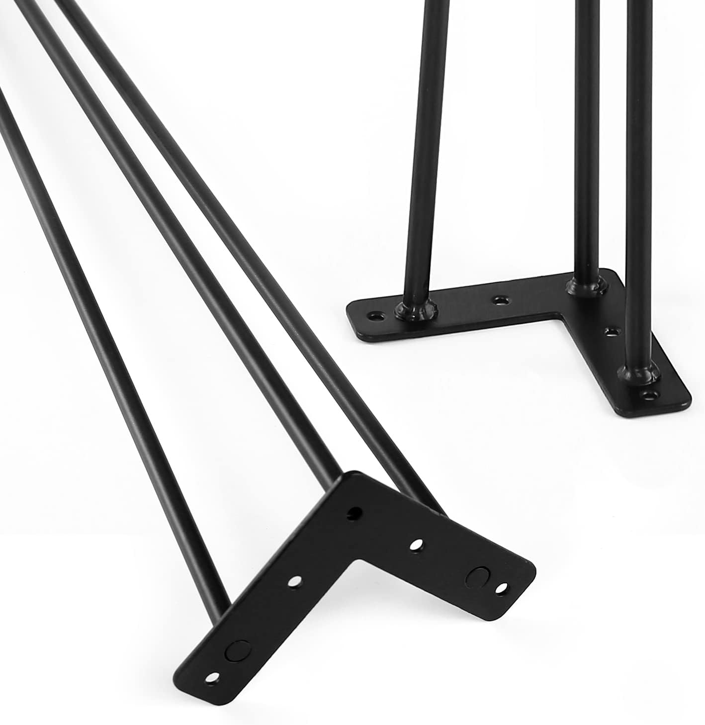 30 Inch Hairpin Legs for Furniture set of 4, Heavy Duty 3 Rod Metal Table Legs with 3/8" Black Solid Iron, DIY hair Pin Legs for Desk, Dining Table, Counter Table, Kitchen Table, Plant Stand