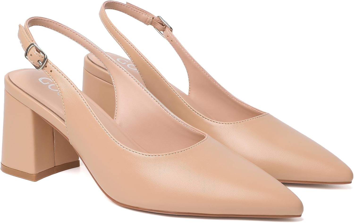 Mostrin Block Slingback Heels for Women Pointed Closed Toe Chunky Heels Office Work Shoes Women's Pumps for Business Casual - Image 6