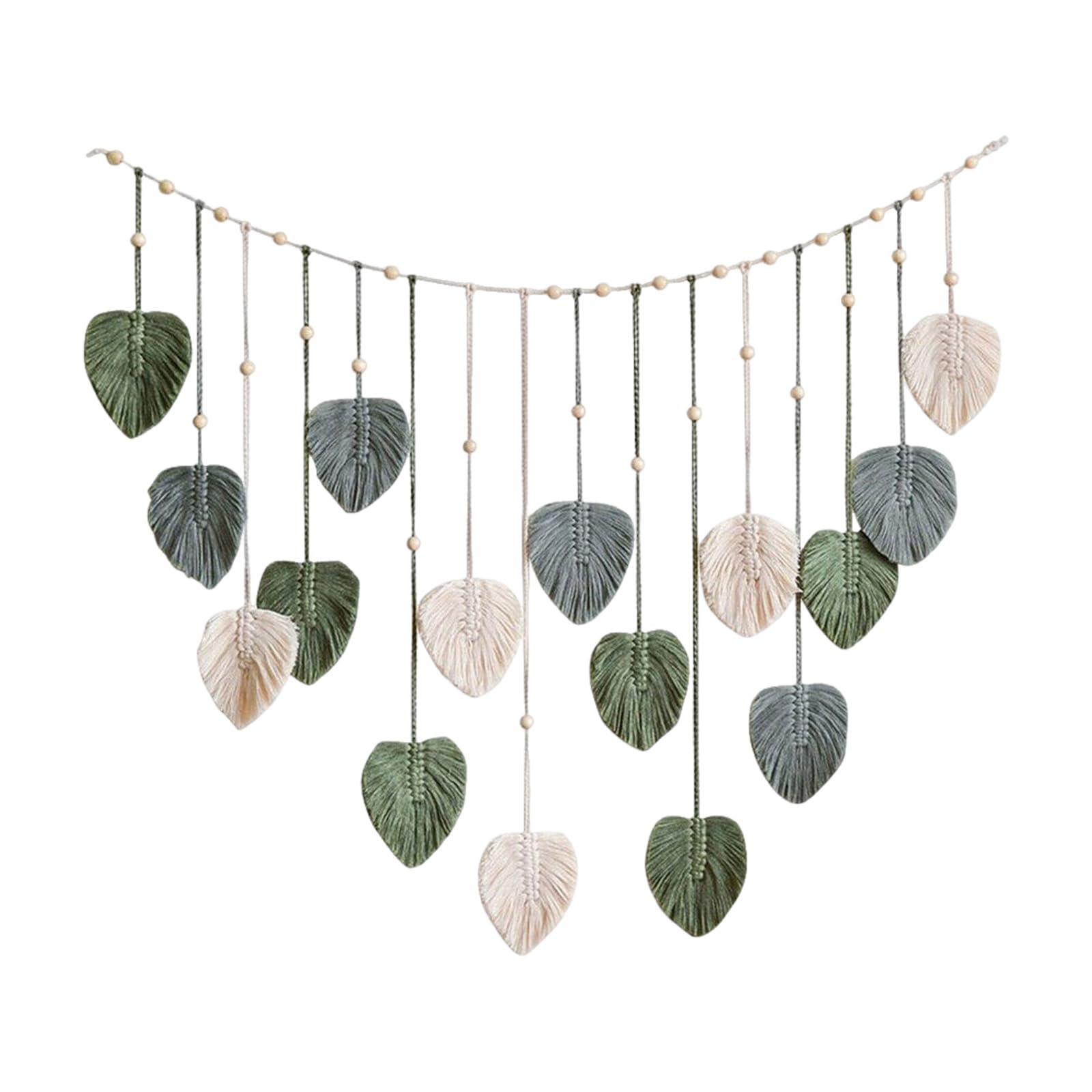 XQZMDLeaf Wall Hanging, Bohemian Woven Tapestry, Boho Leaf Wall Decoration for Dorm Bedroom Living Room