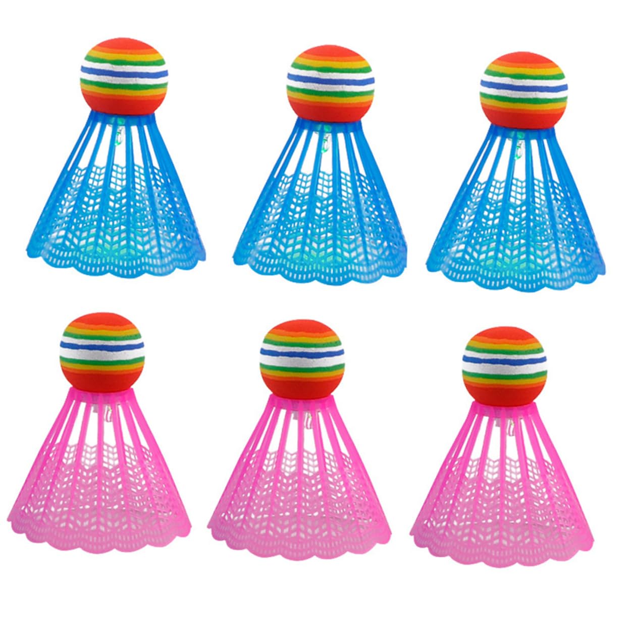 Mikikit 4Pcs LED Glow The Dark Badminton Shuttlecocks Durable Nylon Birdies for Sports for School Family Fun Pink