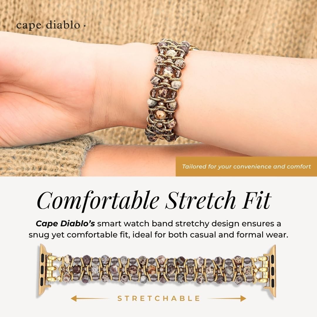 Cape Diablo Compatible With Apple Watch Band for Women - Handmade Braided Strap - 49mm 46mm 45mm 44mm 42mm 41mm 40mm 38mm Apple Faces