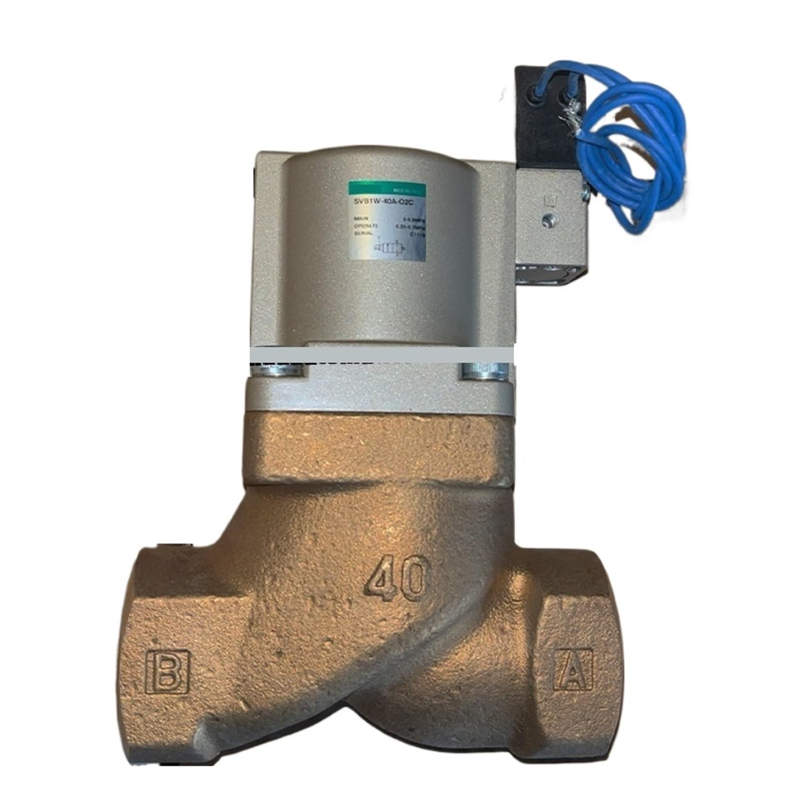 Électrovanne SVB1W-40A-02C-AC110V de commande industrielle en laiton
