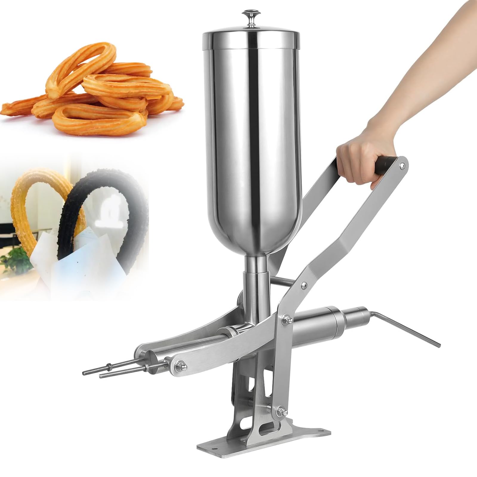Macchina riempitrice per ciambelle commerciale resistente, iniettore manuale per pasticceria per gelatina, crema pasticcera, marmellata di frutta, attrezzatura per ciambelle da forno per ristoranti