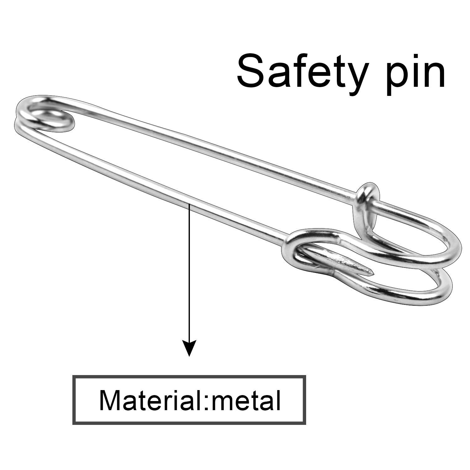 Imperdibles De Seguridad Grandes De 7 Cm - 30 Unidades Plateadas, Ideales Para Faldas, Mantas, Manualidades Y Tapicería