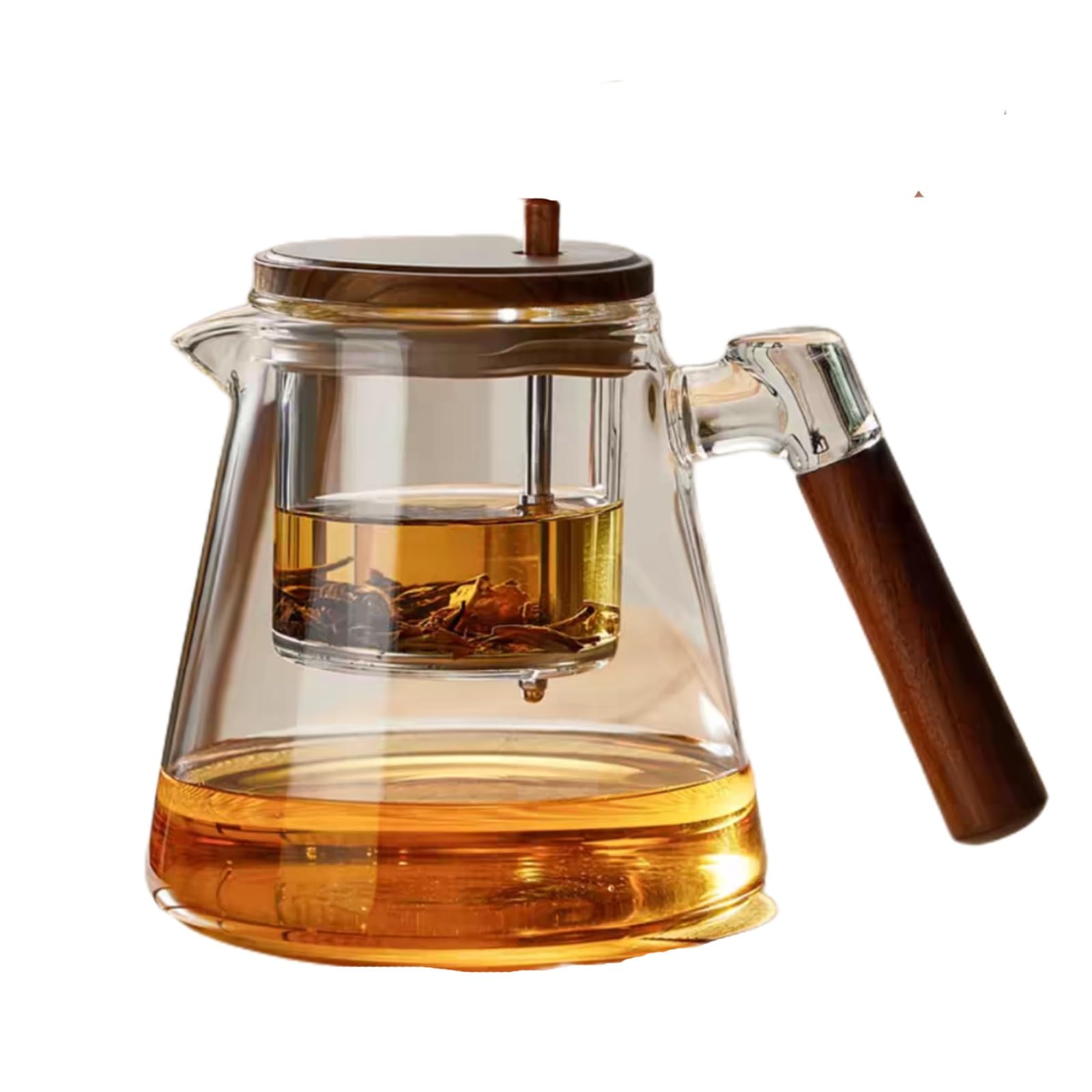 Teekanne Glas, 600ML Teekanne Mit Siebeinsatz, Borosilikatglas Teeservice Glasteekanne, Teekanne Glas Mit Edelstahl Siebeinsatz, Tee-Ei for Lose Blätter Teekanne(Transparent,12.2 * 10.7 * 8.5cm)