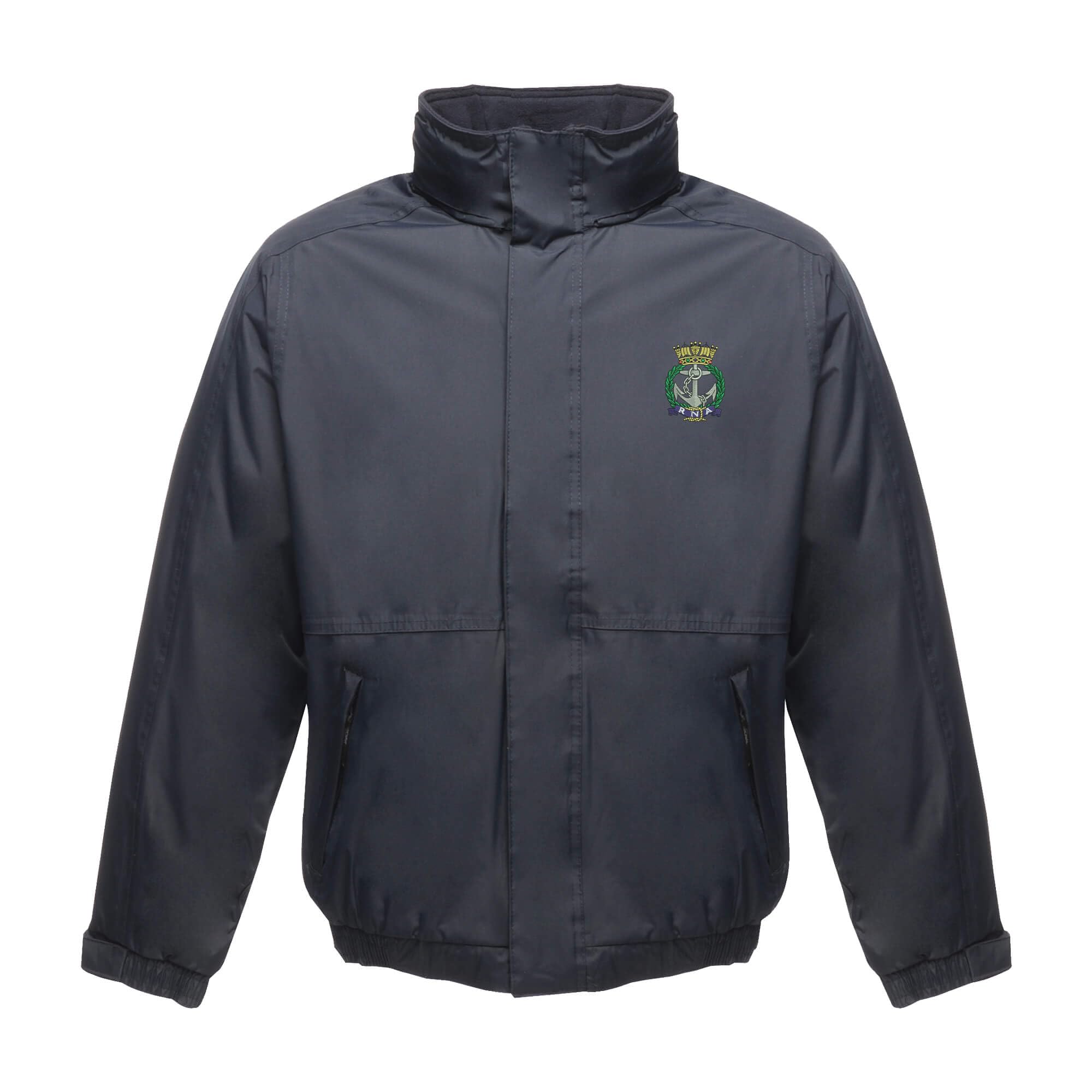 The Military Store Men's Navy Royal Naval Association Embroidered Waterproof Jacket With Hood, Large
