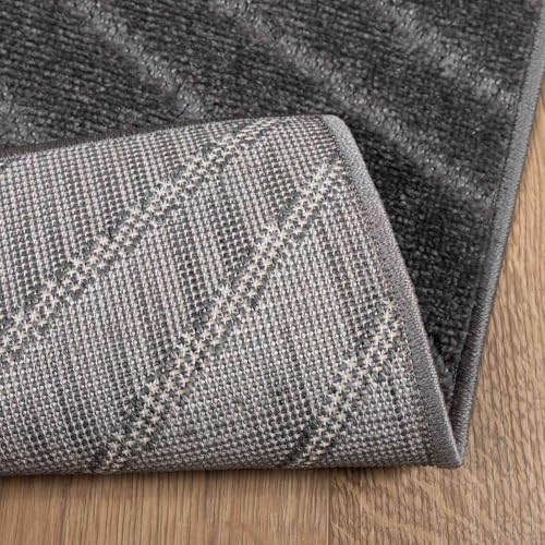 Tapis de surface anthracite PALMERAS 240x240cm en polyester