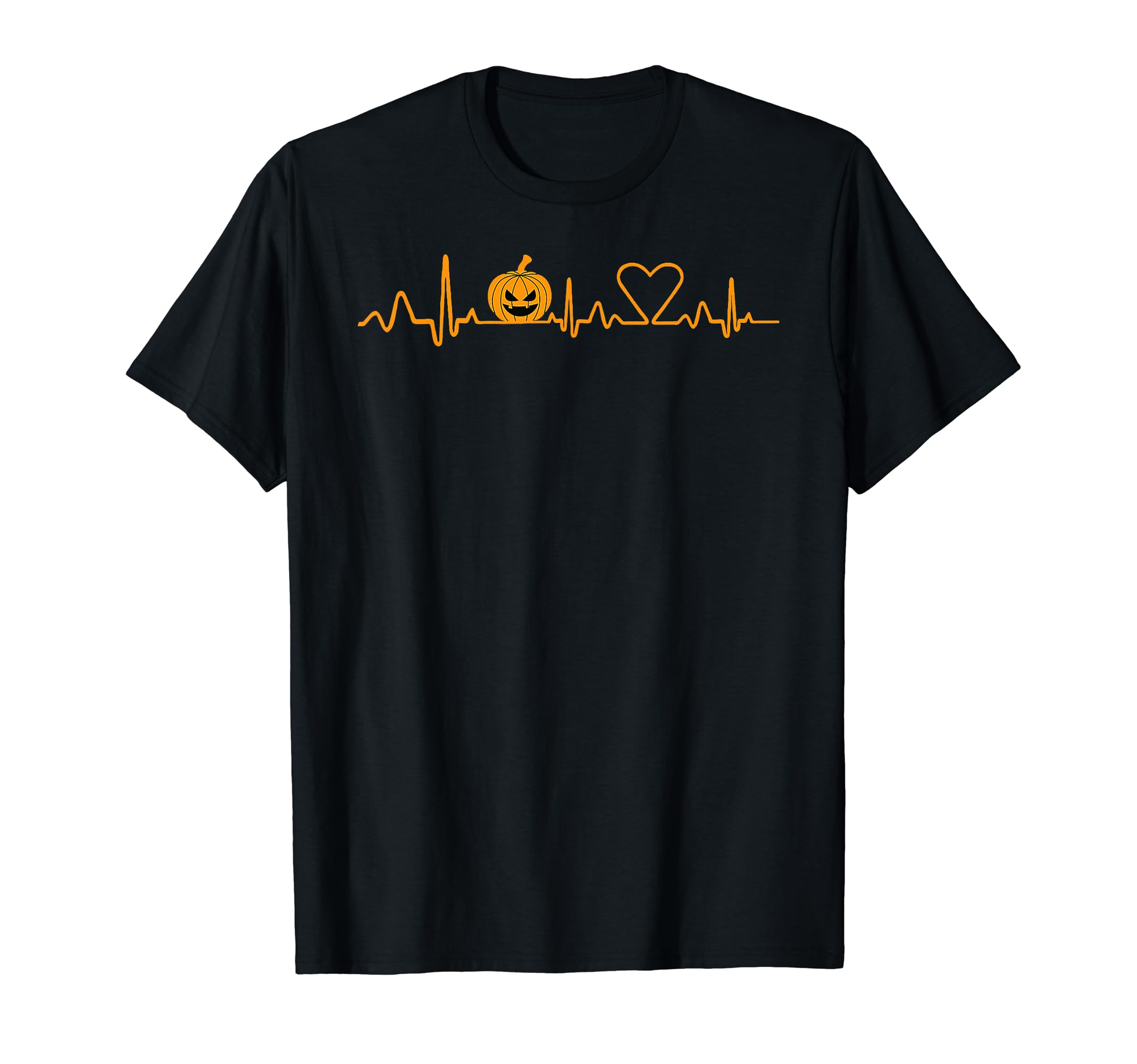 CatPumpkin Heartbeat Heart EKG ECG Beat Monitor Funny Halloween T-Shirt