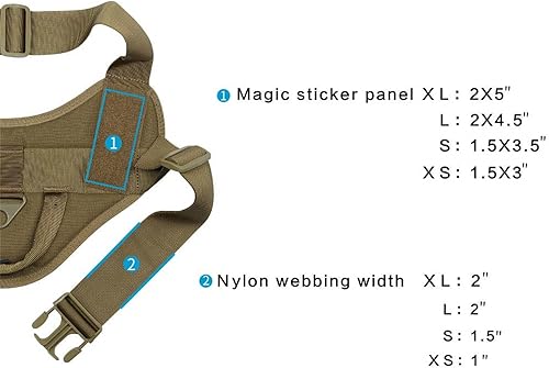 Vista 4 de EXCELLENT ELITE SPANKER Chaleco táctico para perro, arnés de entrenamiento de servicio de patrulla militar, arnés ajustable de nailon sin tirones