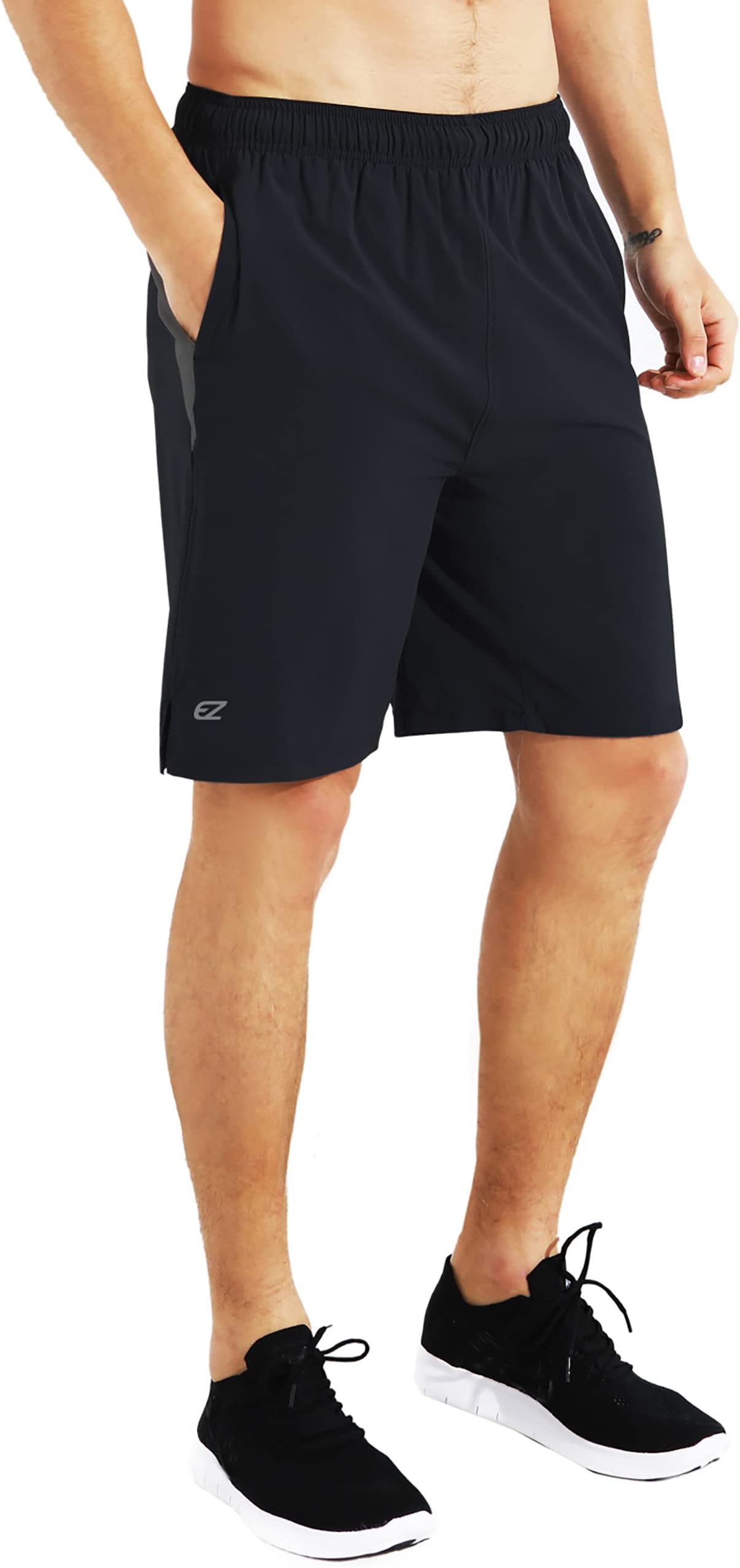 Mens 9 Inch Lightweight Running Workout Shorts with Liner Loose-Fit Gym Shorts for Men with Zipper Pockets