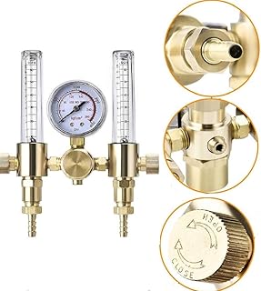 Soiiw Dual Output Argon MIG TIG Flow Meter & Regulator 0-60CFH CGA580 Inlet 5/"8 Outlet