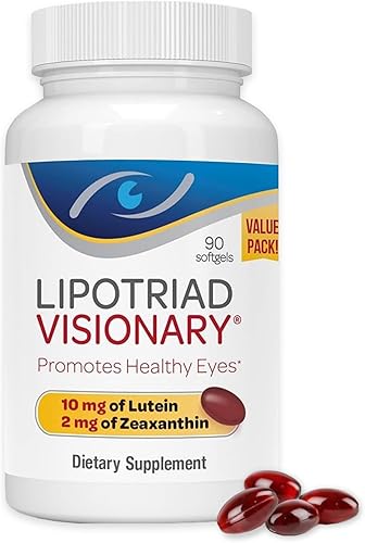 Visionary Eye Vitamins 90 cápsulas - Suplementos de luteína y zeaxantina con otros ingredientes AREDS2 para el apoyo de la visión relacionada con la