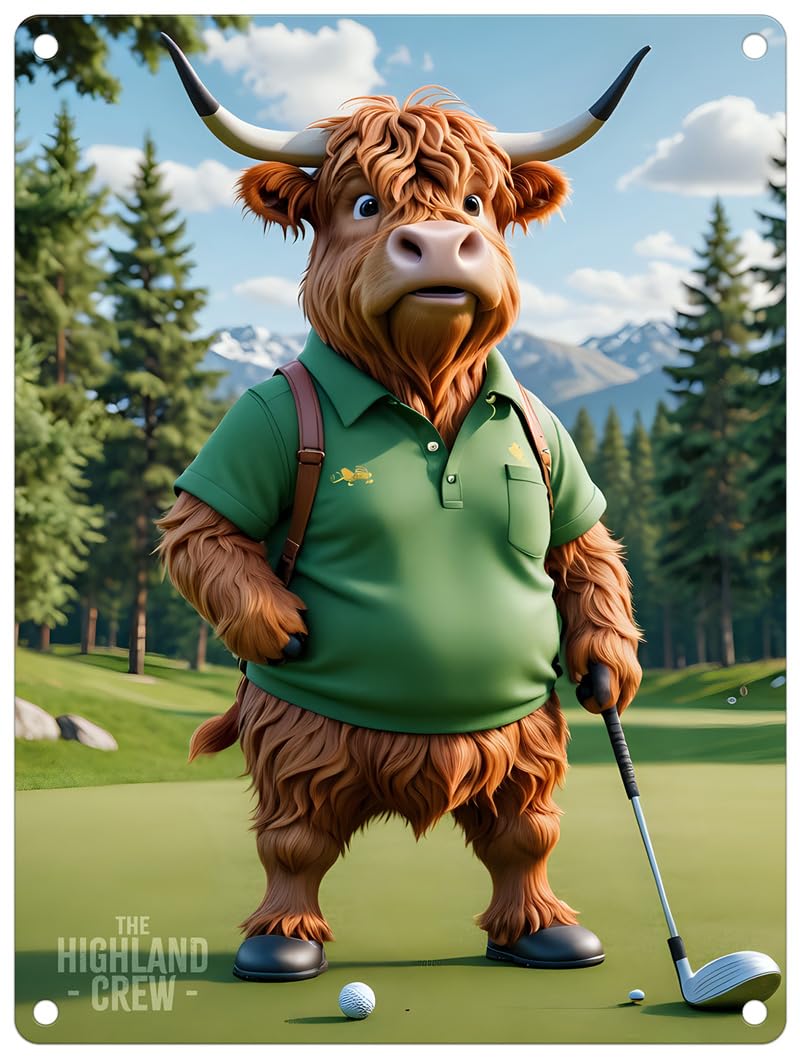 The Original Metal Sign Golf Bull Small (150 X 200Mm) Metal Sign - The Highland Crew
