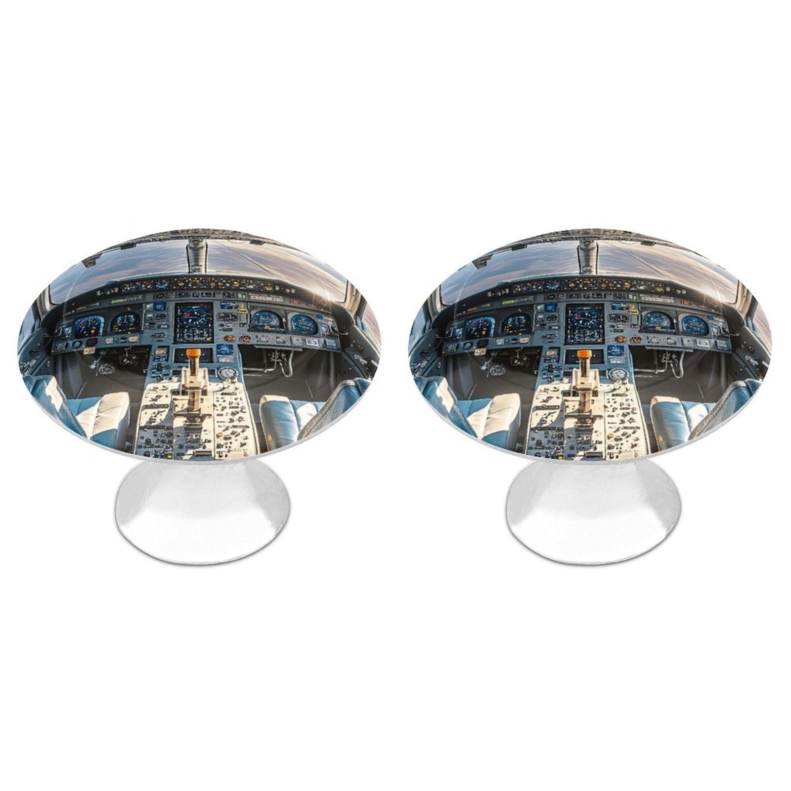 Fekiloot White Airplane Cockpit Cabinet Knobs For Kitchen Ornament, Round Zinc Decorative Drawer Pulls For Cabinets Trendy, Dresser Drawers Pulls Bathroom Dresser Knob With Screw