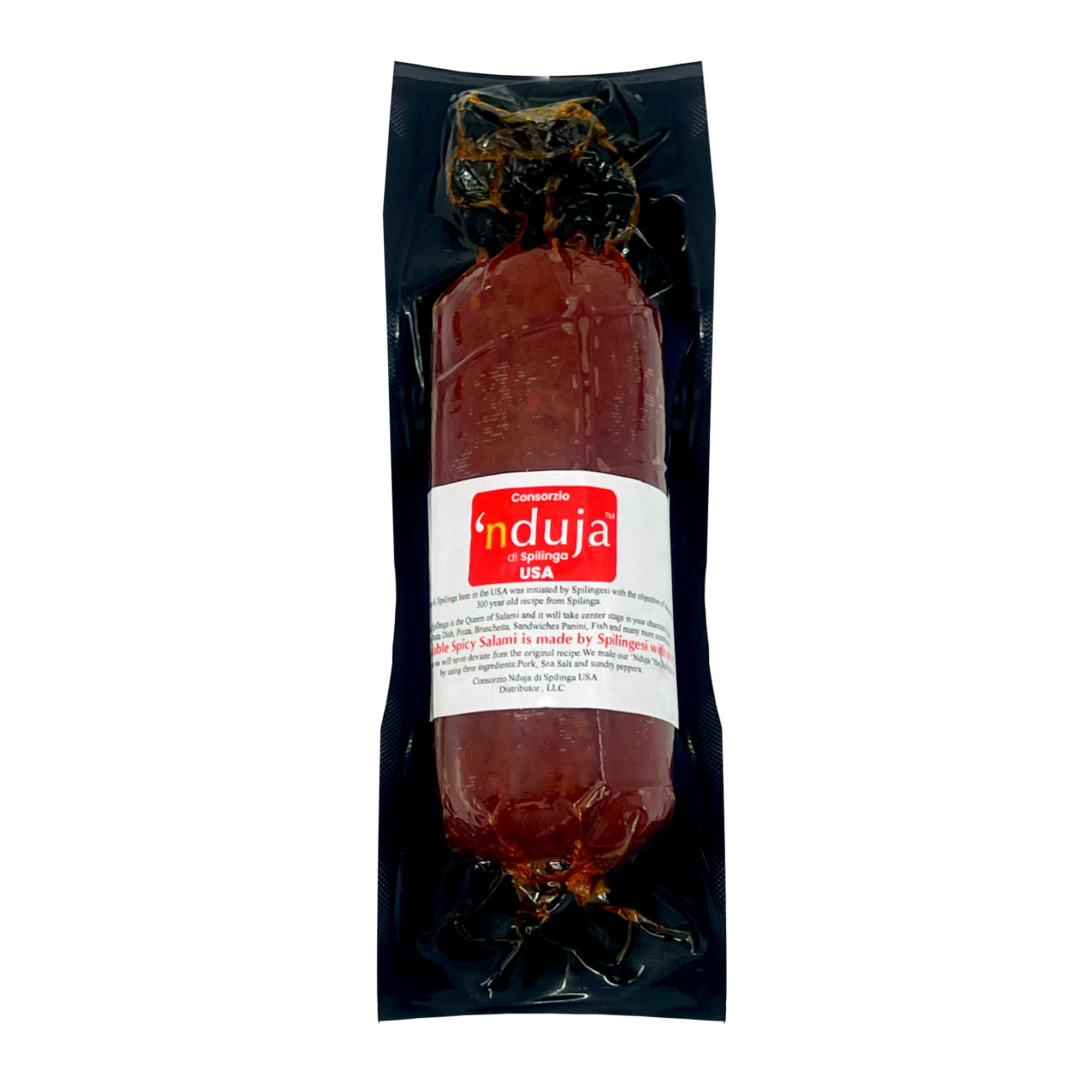 Sanniti Nduja di Spilinga USA | Spreadable Spicy Salami | Made Using a 300 Year-old Spilingesi Recipe | Great for Pasta Dishes, Bruschetta, Panini & Pizza | Refrigerate After Opening (16 Ounces)