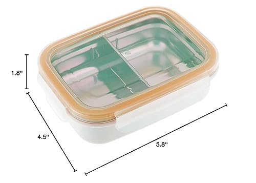 Miniatura 8 de Innobaby Keepin' Fresh - Caja de aperitivos dividida de acero inoxidable con tapa para niños y niños pequeños, sin BPA, 11 onzas, naranja