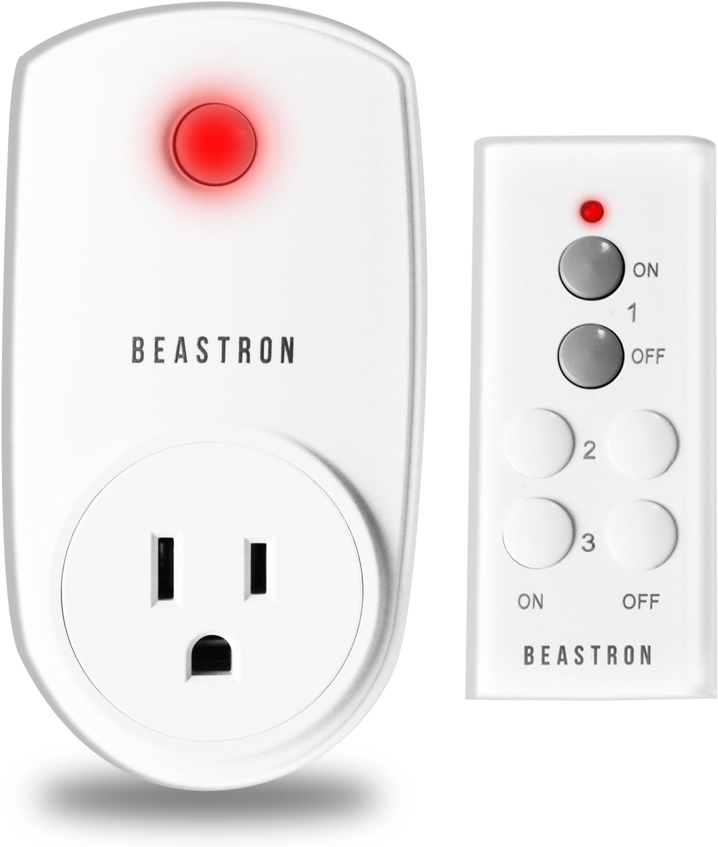 Beastron Remote Control Electrical Outlet Switch for Lights and Household Appliances with a 100 ft.Range, White (1Pack) Set-of-micro-36