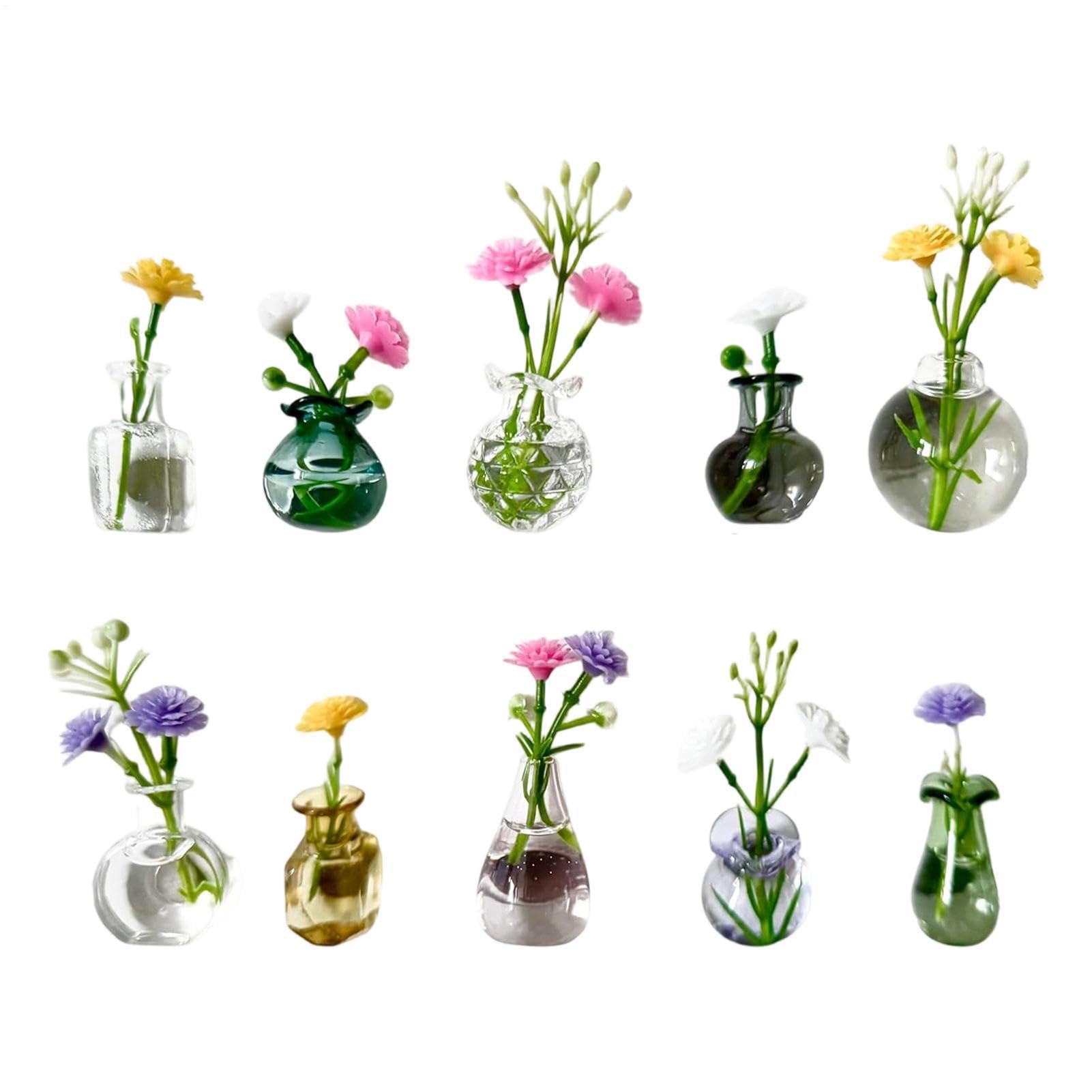 Jarrones magnéticos de vidrio para nevera y pizarra blanca pack de 10 soportes botánicos