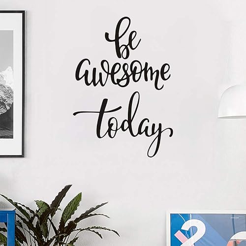 Miniatura 3 de Calcomanía de pared con texto en inglés Be Awesome Today, calcomanías de vinilo con texto en inglés, impresiones extraíbles, arte de bricolaje,