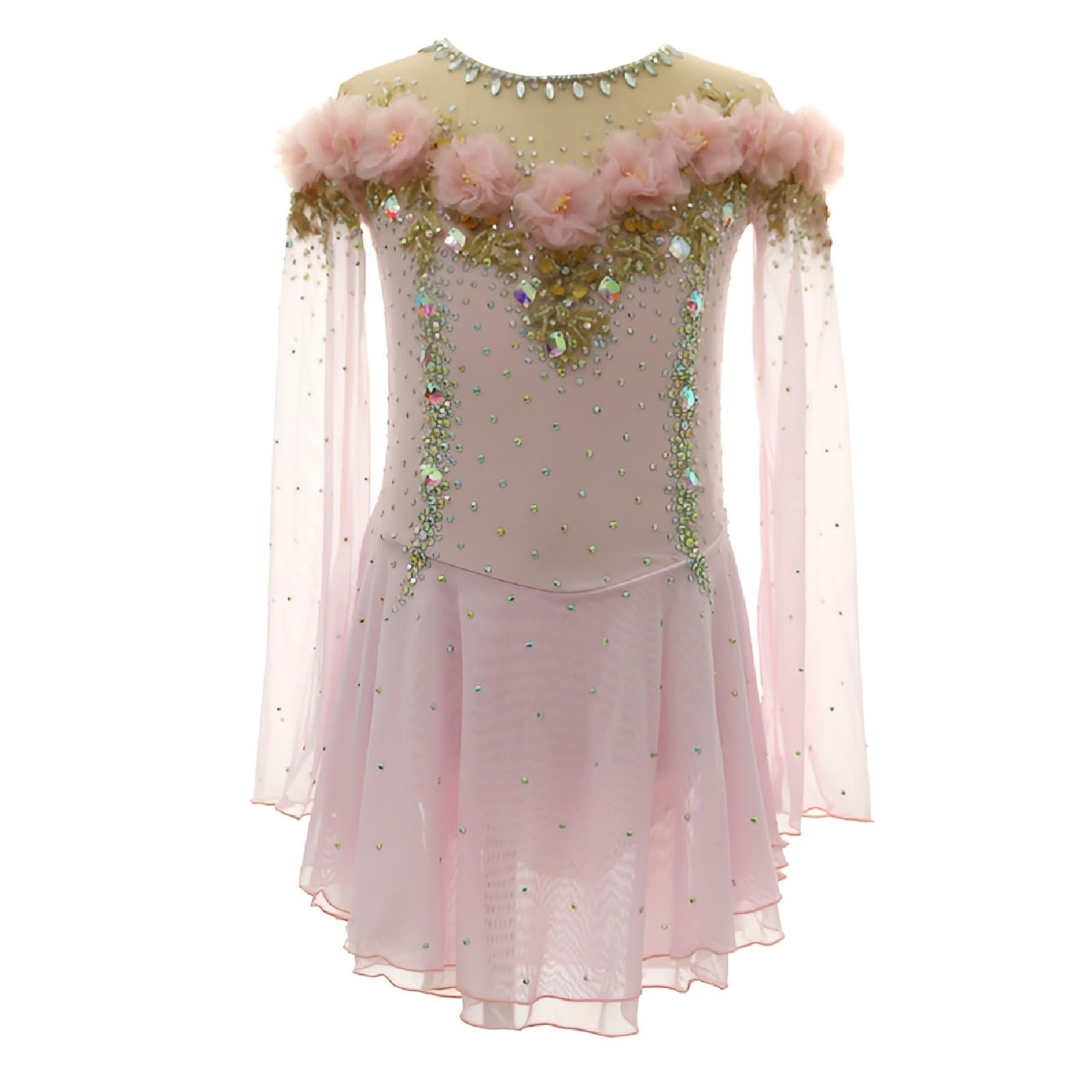 Robe de patinage artistique pour filles en patchwork technique et confortable