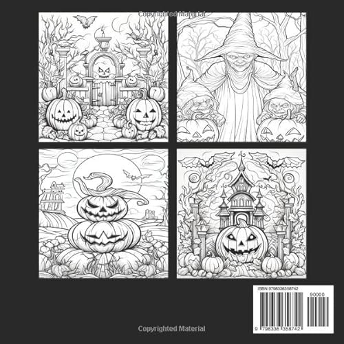 100 Page Halloween Coloring Book For Adult: Halloween Coloring Book for Adults| Fantasy Skulls, Witc